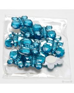 Pegatina mariposa cristal azul, bolsa de 12 unidades