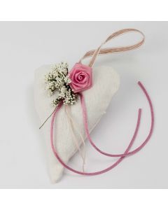 Cuscino porta alleanza ornato da fiore color malva