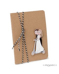 Libreta novios patinete Pop&Fun cinta bicolor 