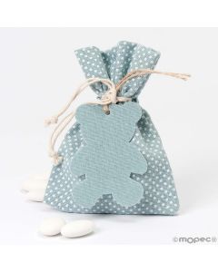 Bolsa topos azul 5 peladillas choc. con colgante oso