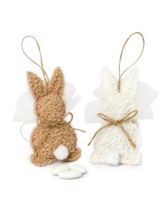 Conejitos colgante marfil/beige 3 peladillas choc 2 surt min 4