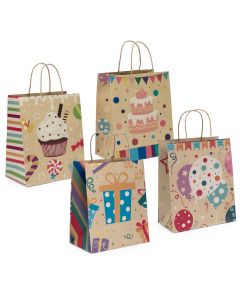 Bolsa Kraft para regalos surtido 35cm. (asas) min.12