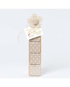 Scatola da 4 cioccolatini decorati con fiore