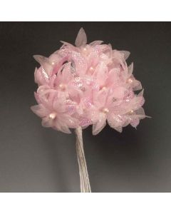 Ramito flor perlada mini rosa min.12