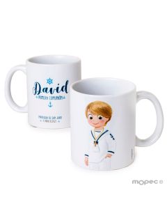 Tazza in ceramica marinaio comunione in confezione regalo