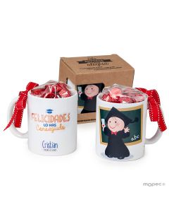 Tazza in ceramica Laurea Pit + 6 cioccolatini 