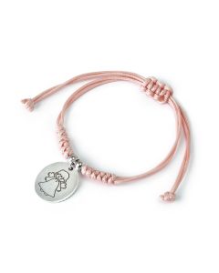 Guardian Angel pink cord bracelet