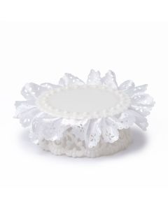 Peana pastel decorada cinta raso Ø8,5cm x 3,8cm