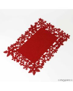 Bajo plato navideño rojo, 40x30cm
