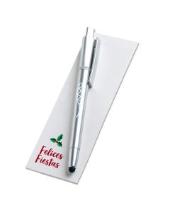 Bolígrafo LED corazones y punto de libro Felices Fiestas  -1