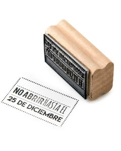 Sello rectangular No abrir hasta el 25 de diciembre 5,5x3cm.