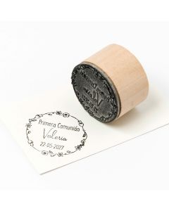 Timbro personalizzato Prima Comunione 3,5Øx2,5cm.