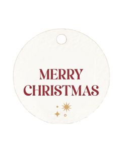 Tarjeta redonda Merry Christmas 3cm. (preciox54u) min54