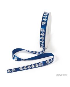 Cinta raso azul marino muñeco nieve 15mmx50m P.GOLOSO