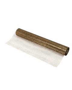 Tejido de rejilla plástica negro y dorado 70cmx20mts