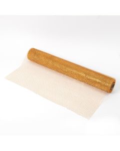 Tejido rejilla plástica dorada 70cmx20mts 