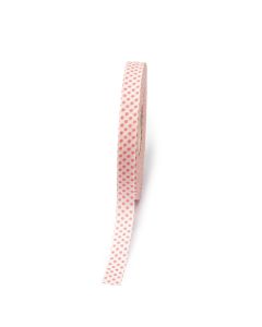 Cinta blanca topos rosas 15mmx50mts