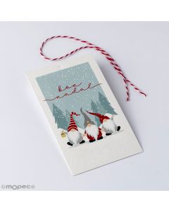 Tarjetón Bon Nadal  Gnomos rojos 6x10cm. min.25