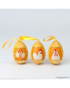 Boîte avec 6oeufs decorés orange, prix x boîte