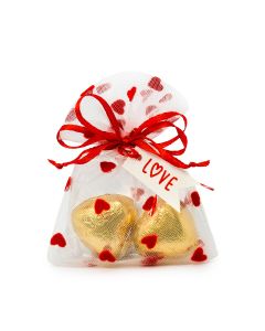 Hearts bag and Love card with 2 cora-choc