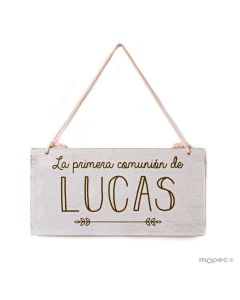 Cuadro madera Primera Comunión  personalizado 22,5x11,5cm.