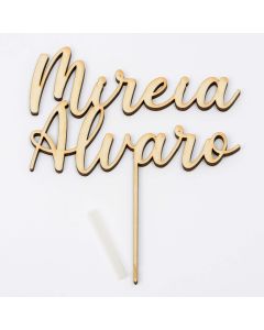 Cake topper con 2 nome 17cm. personalizzato