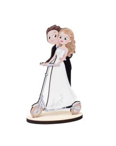 Figura madera novios patinete eléctrico Pop&Fun 19cm,