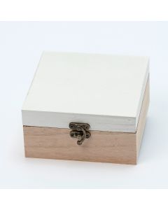 Caja madera tapa blanca 12,5x6,5x12,5cm. min.6
