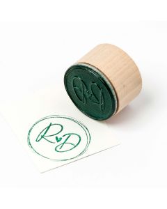 Personalized initials wedding logo stamp 3.5Øx2.5cm.