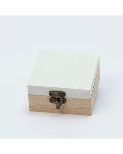 Caja madera tapa blanca 8,5x4,5x8,5cm. min.6