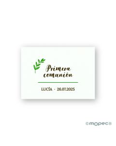 Tarjeta Primera comunión hoja de olivo