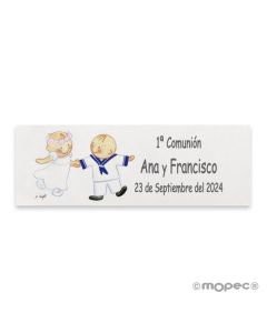 Etiq.adhesivas Pit&Pita gemelos Comunión 33xhj., min.5