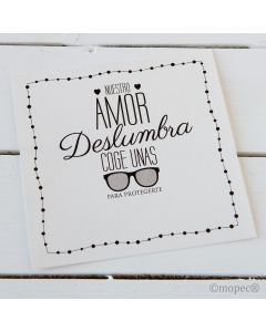 Tarjetón deslumbra gafas en blanco y negro16x16cm. min.6