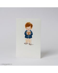 Estampa de Comunión onditas niño cantando