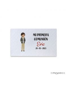 Tarj. precortada niño Comunión con foulard 1hj=30xhj.,min.5