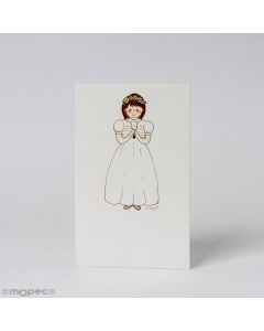 Estampa niña Comunión diadema flores