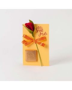 Tarjetón Sant Jordi  1 napolitana con rosa fieltro*