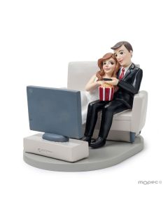 Figura pastel novios Darling Wedflix 18X13,5cm.