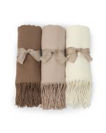 Pashmina marrone, avorio e beige 180x70cm. decorata