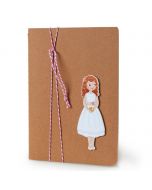 Libreta grande adornada figura niña Comunión vestido corto