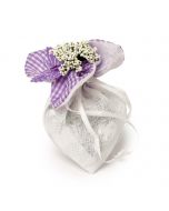 Lilac bag with 5 candies and lilac butterfly and flowers