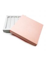 Caja piel rosa palo cuadrada montada min.16