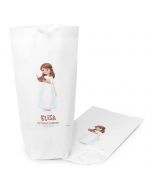White paper bag communion girl bible 12x21X5cm.