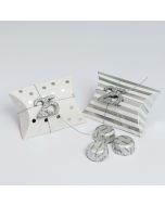 Estuche decorado 25 plata rayas/topos 3 bombones 2 stdo