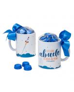 Taza cerámica A tu lado Abuelo en caja regalo 6 bombones
