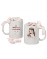 Primera Comunión mug girl with Bible 7 candies gift box 