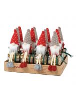 Set 12 estuche Gnomo rojo y gris base madera 8 croki-chocs