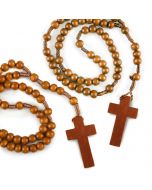 Rosario madera en dos tonos marrones, min.2