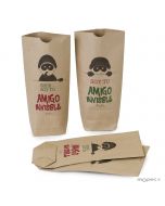 Sacchetto di carta Kraft Babbo Natale segreto 12cm Pit&Pita®. Disponibile in diverse lingue