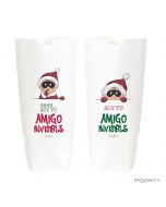 Bolsa de papel blanca ©Pit&Pita® Amigo Invisible. Disponible en varios idiomas